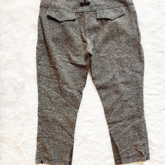 Acciaio Wool Houndstooth Capri Pant Brown Beige S - Picture 3 of 6